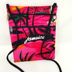 Jamaica Travel Crossbody String Purse Two Zipper Close Pockets Purse Women's